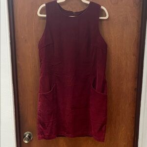 Eddie Bauer Rich Burgundy Corduroy Mini Dress 8